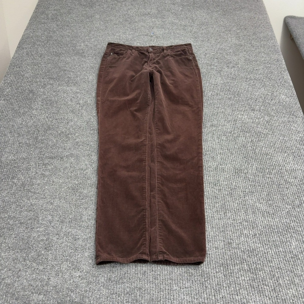 AG Adriano Goldschmied Pants Womens 27 Brown Cotton Corduroy Mid Rise Cigarette